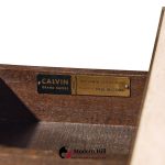 paul mccobb for calvin irwin collection mid century travertine, brass and mahogany bar cart