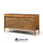 paul mccobb for calvin mid century mahogany and brass credenza