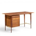 paul mccobb for calvin mid century mahogany and brass desk