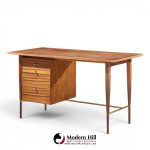 paul mccobb for calvin mid century mahogany and brass desk