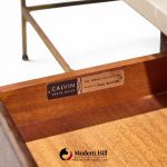 paul mccobb for calvin mid century travertine and brass coffee table