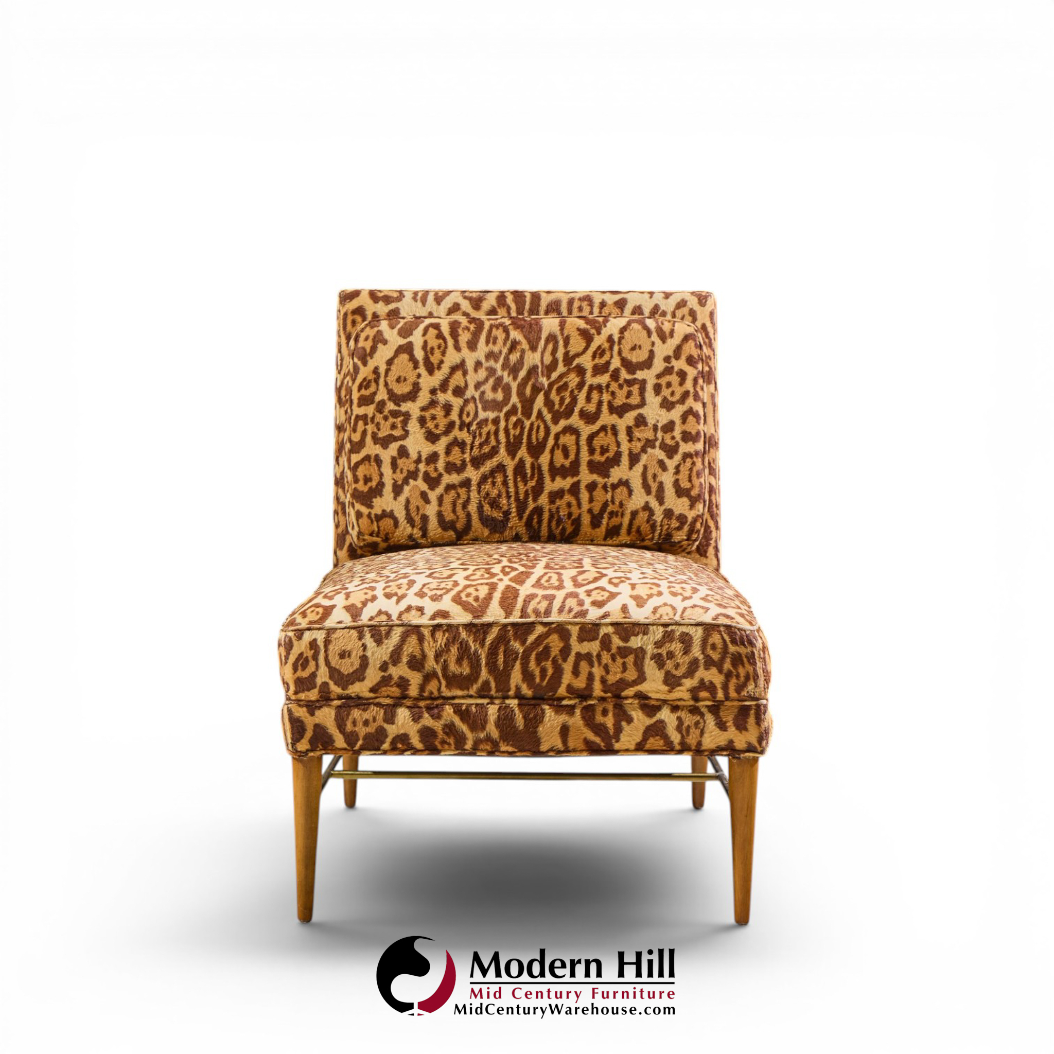 paul mccobb for calvin mid century walnut and brass chaise lounge