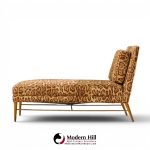 paul mccobb for calvin mid century walnut and brass chaise lounge