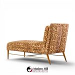 paul mccobb for calvin mid century walnut and brass chaise lounge