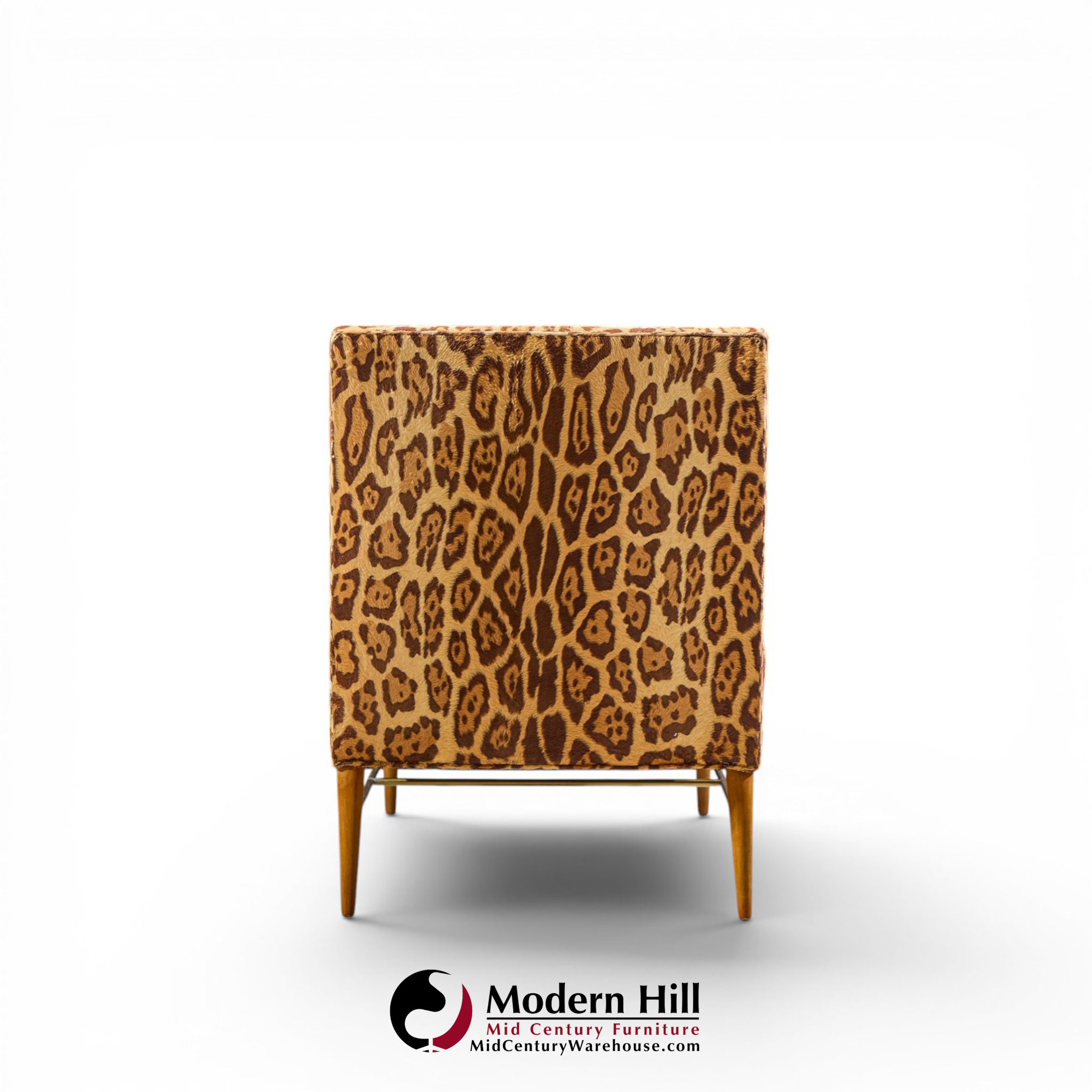 paul mccobb for calvin mid century walnut and brass chaise lounge