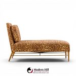 paul mccobb for calvin mid century walnut and brass chaise lounge