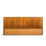 paul mccobb for calvin mid century walnut and brass king headboard