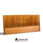 paul mccobb for calvin mid century walnut and brass king headboard