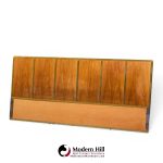 paul mccobb for calvin mid century walnut and brass king headboard