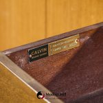 paul mccobb for calvin mid century walnut and brass room divider credenza with hutch