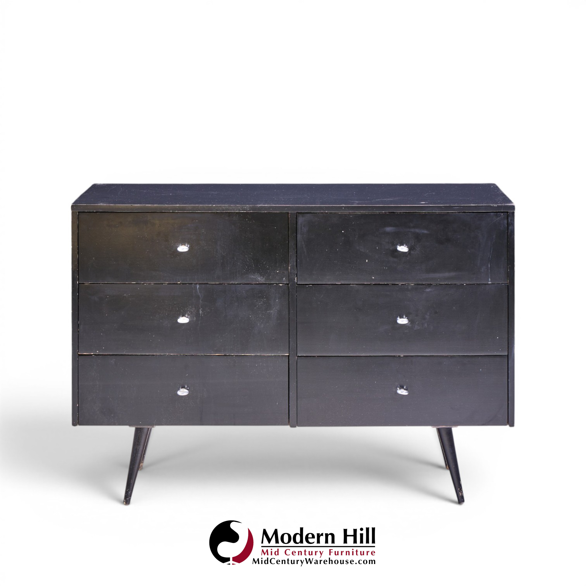 paul mccobb for planner group mid century ebonized 6 drawer dresser