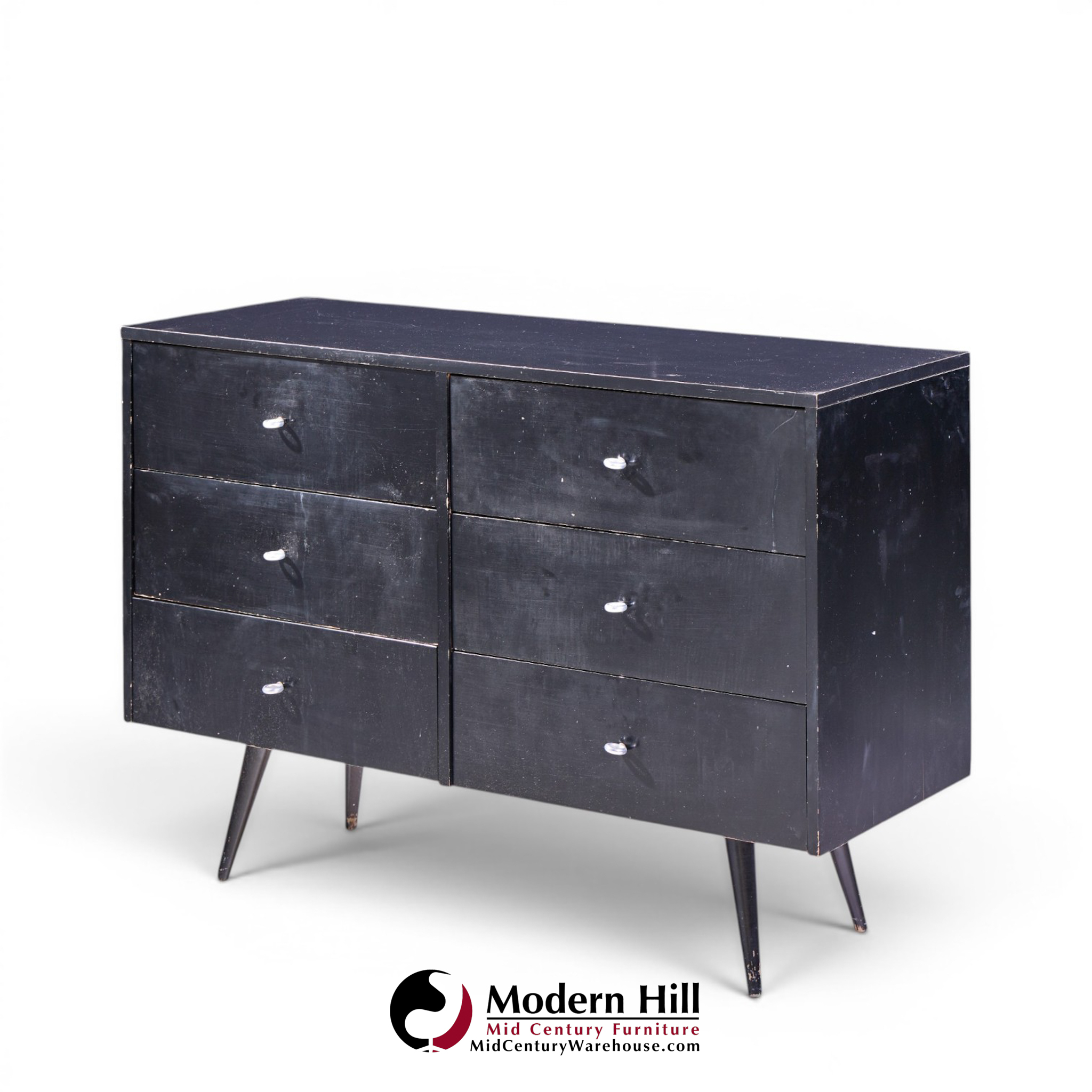 paul mccobb for planner group mid century ebonized 6 drawer dresser
