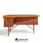 peter løvig nielsen mid century danish teak boomerang desk
