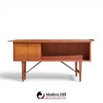 peter løvig nielsen mid century danish teak boomerang desk