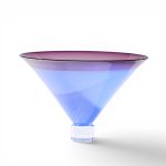philip baldwin & monica guggisberg mid century blue art glass vase