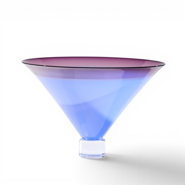philip baldwin & monica guggisberg mid century blue art glass vase