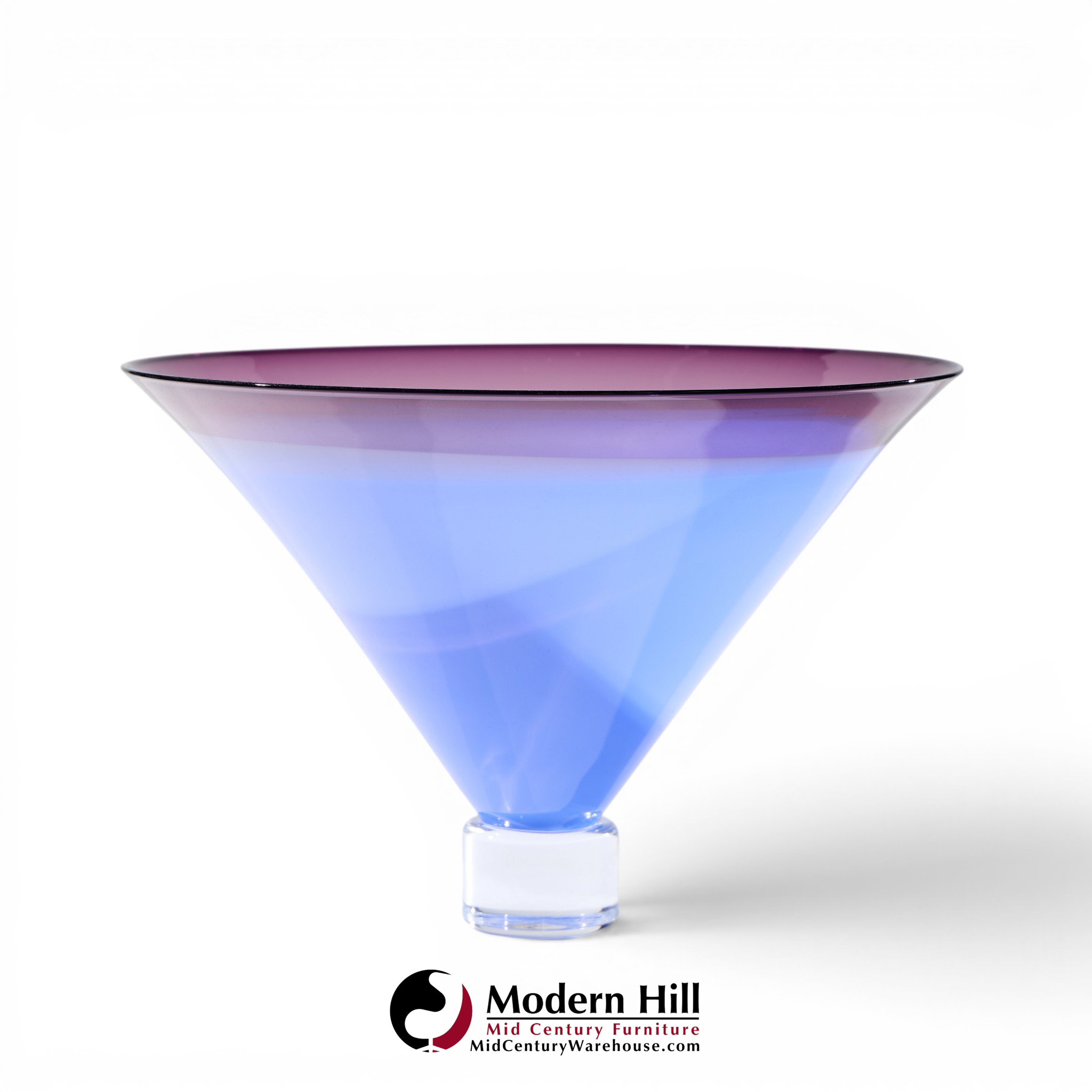 philip baldwin & monica guggisberg mid century blue art glass vase
