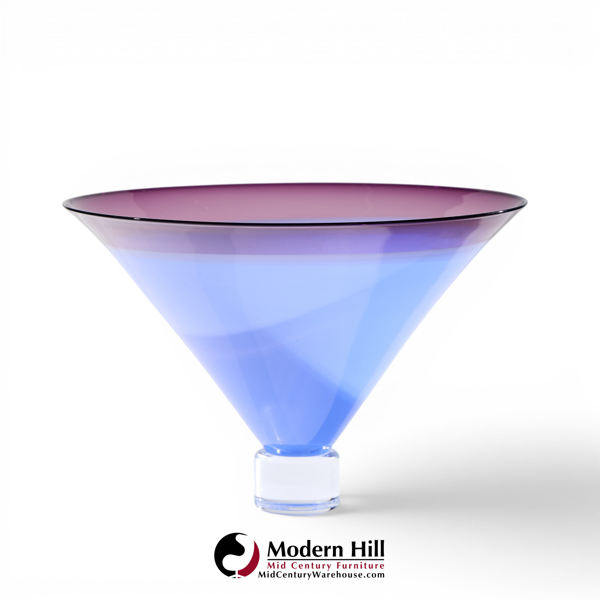 philip baldwin & monica guggisberg mid century blue art glass vase
