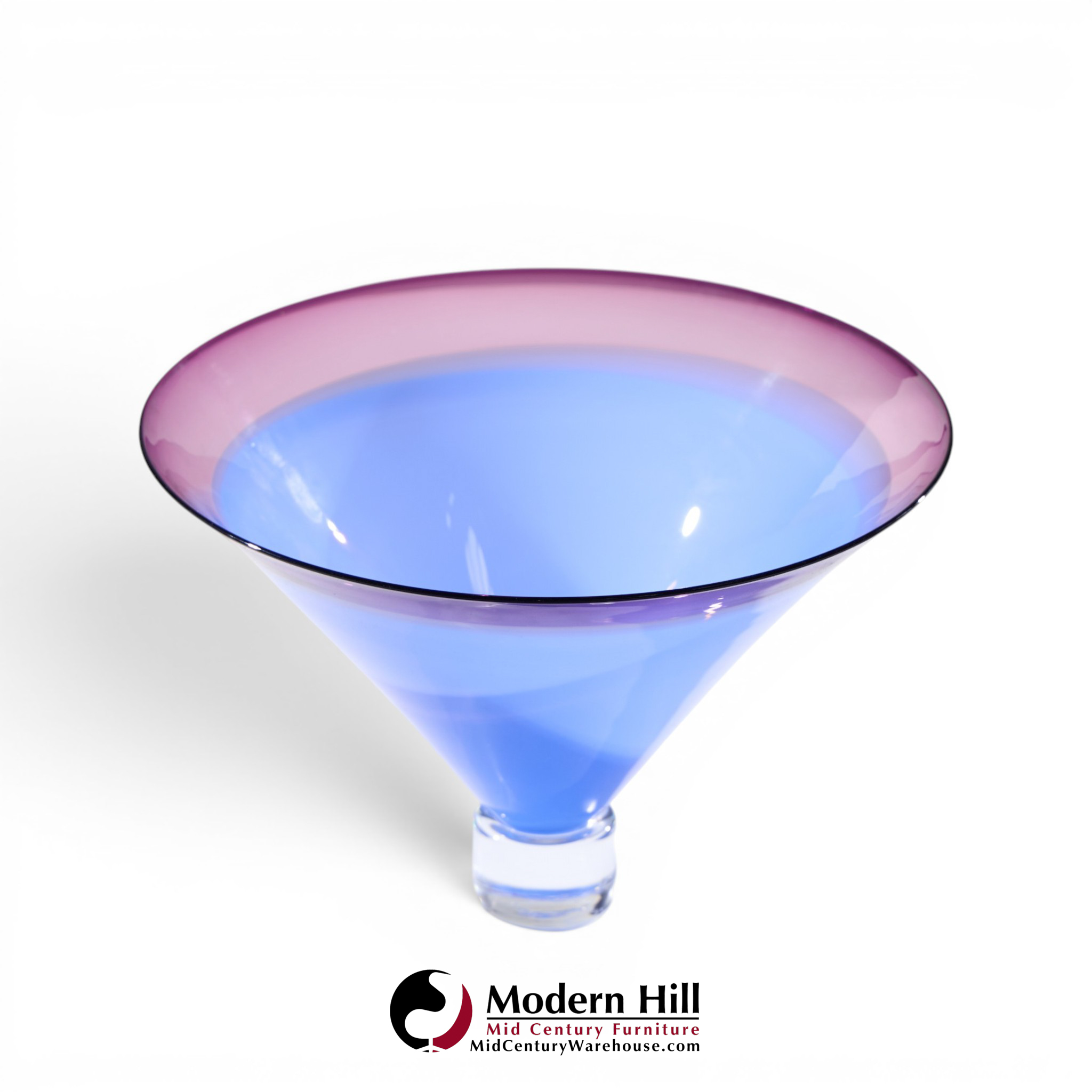 philip baldwin & monica guggisberg mid century blue art glass vase