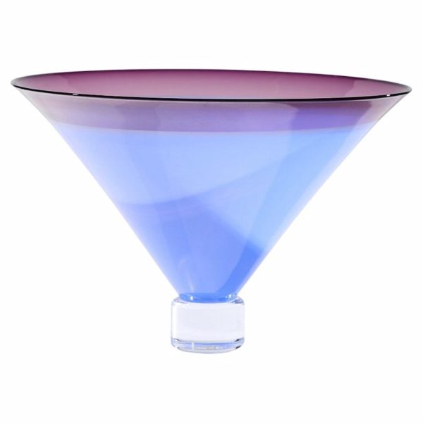 philip baldwin & monica guggisberg mid century blue art glass vase