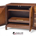 renzo rutili for johnson furniture mid century walnut and brass credenza