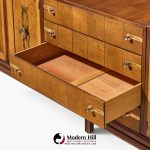 renzo rutili for johnson furniture mid century walnut and brass credenza