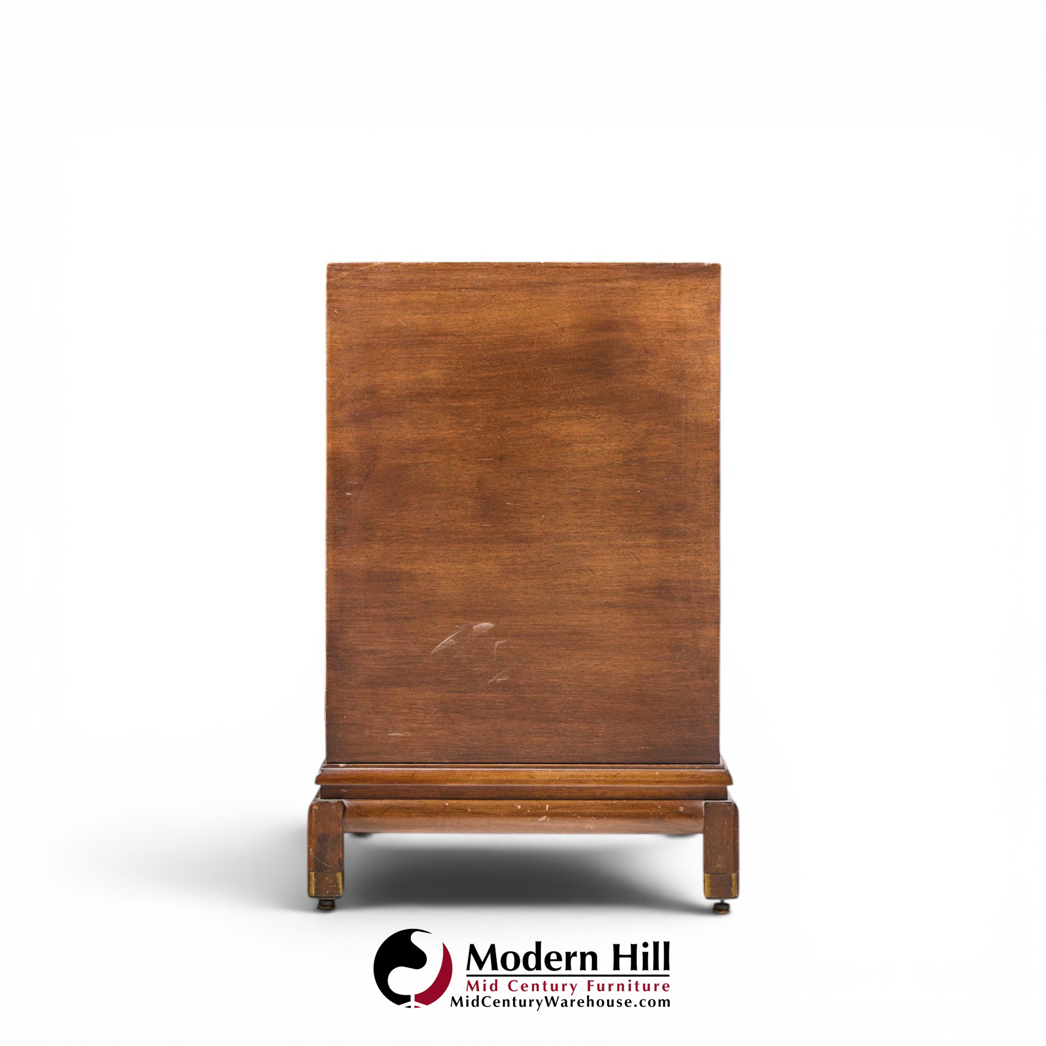 renzo rutili for johnson furniture mid century walnut and brass credenza