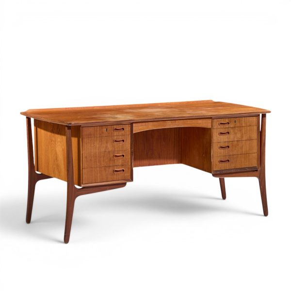 svend madsen mid century danish teak curved desk
