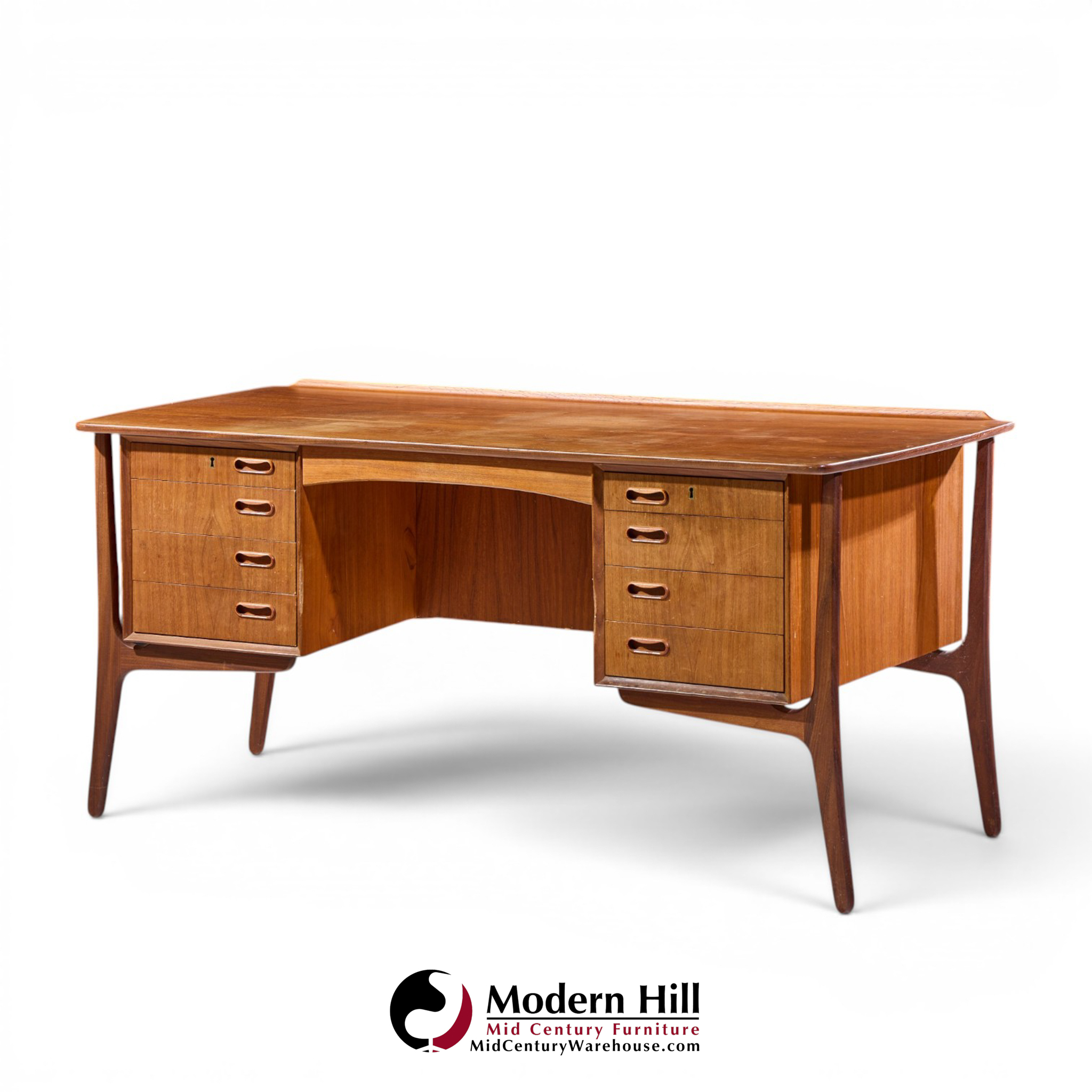 svend madsen mid century danish teak curved desk