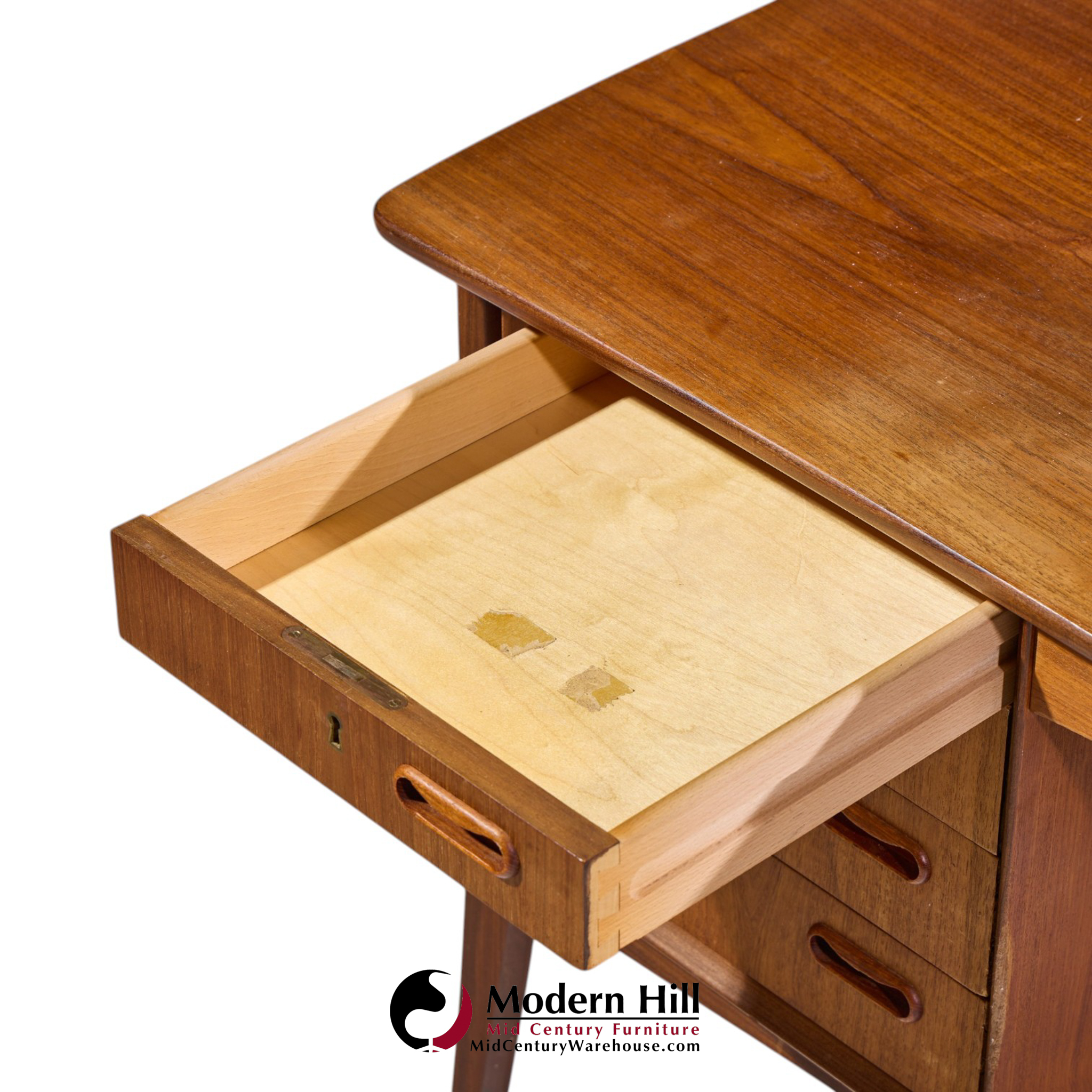 svend madsen mid century danish teak curved desk