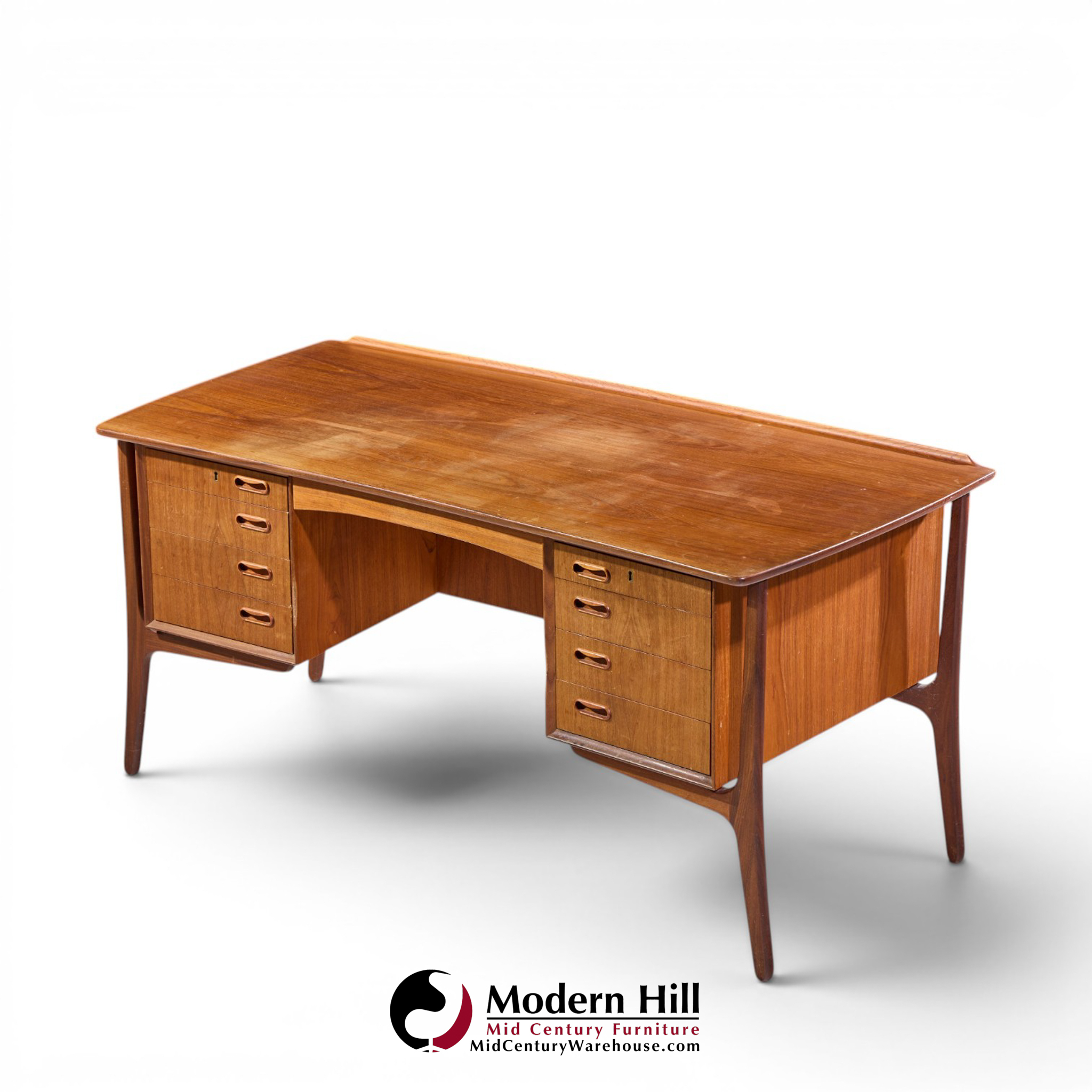 svend madsen mid century danish teak curved desk