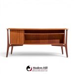 svend madsen mid century danish teak curved desk