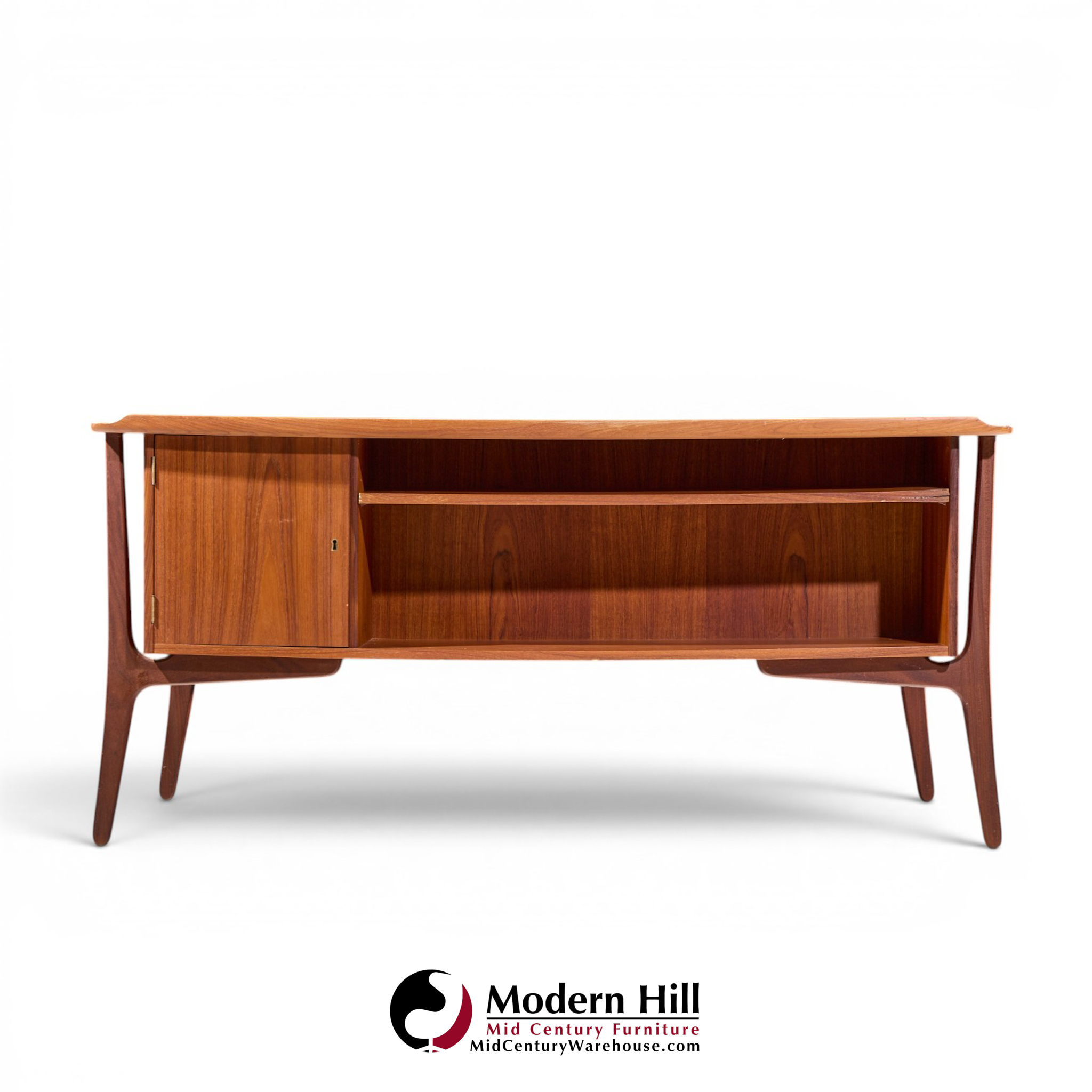 svend madsen mid century danish teak curved desk