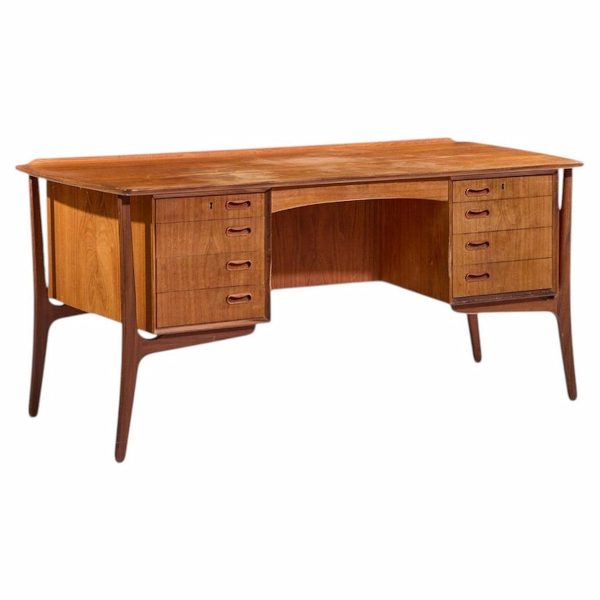 svend madsen mid century danish teak curved desk