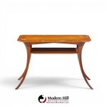 t.h. robsjohn gibbings for widdicomb mid century bleached mahogany sabre side end tables - pair