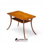 t.h. robsjohn gibbings for widdicomb mid century bleached mahogany sabre side end tables - pair
