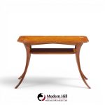 t.h. robsjohn gibbings for widdicomb mid century bleached mahogany sabre side end tables - pair