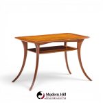 t.h. robsjohn gibbings for widdicomb mid century bleached mahogany sabre side end tables - pair