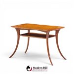 t.h. robsjohn gibbings for widdicomb mid century bleached mahogany sabre side end tables - pair