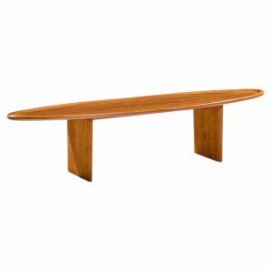 t.h. robsjohn gibbings for widdicomb model 3304 mid century mahogany surfboard coffee table