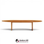 t.h. robsjohn gibbings for widdicomb model 3304 mid century mahogany surfboard coffee table