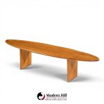t.h. robsjohn gibbings for widdicomb model 3304 mid century mahogany surfboard coffee table