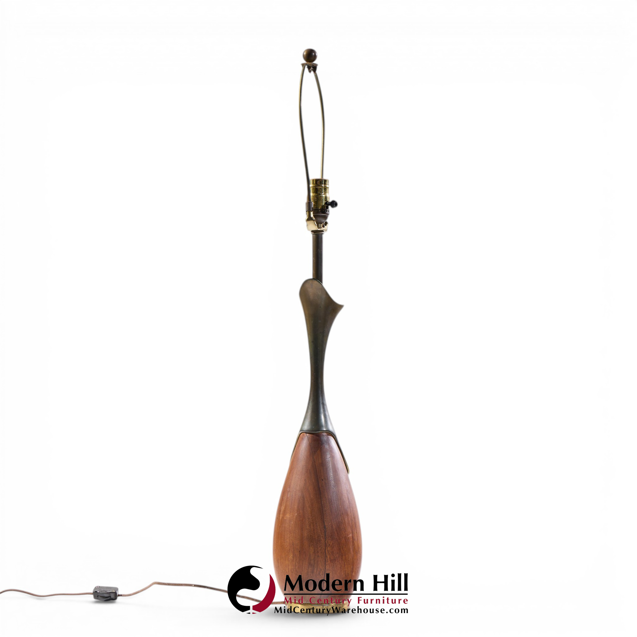 tony paul for westwood industries mid century walnut and brass lamps - pair