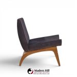 adrian pearsall style mid century walnut slipper chairs - pair