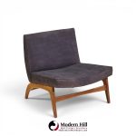 adrian pearsall style mid century walnut slipper chairs - pair