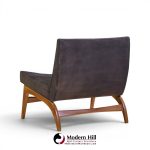 adrian pearsall style mid century walnut slipper chairs - pair