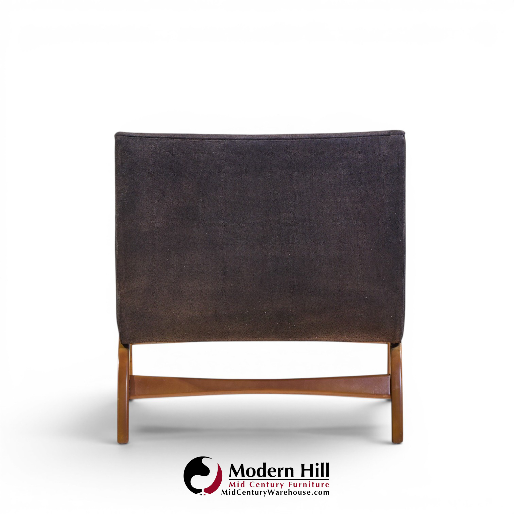 adrian pearsall style mid century walnut slipper chairs - pair