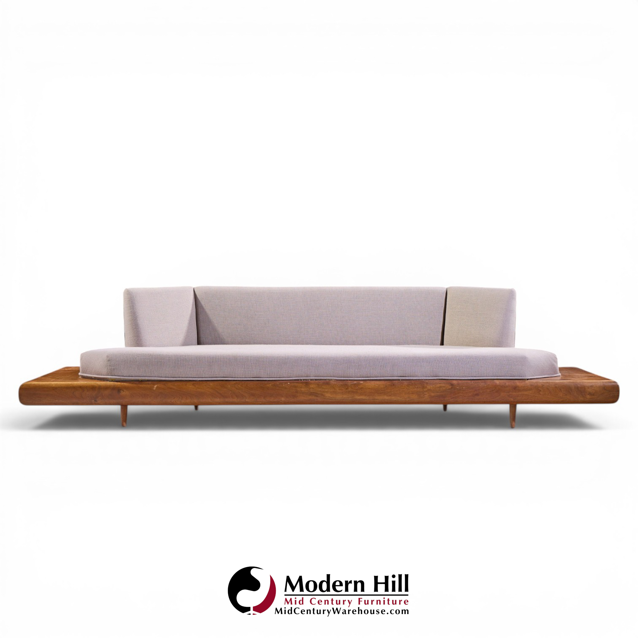 adrian pearsall for craft associates 2006-s mid century walnut sofa