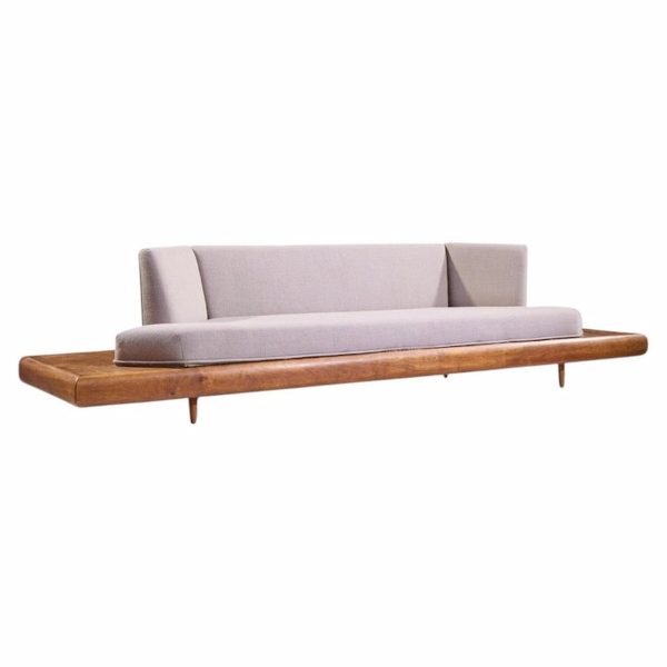 adrian pearsall for craft associates 2006-s mid century walnut sofa