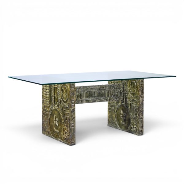 adrian pearsall for craft associates mid century brutalist glass top dining table